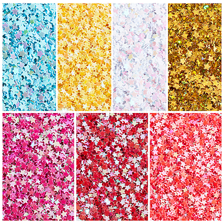 OLYCRAFT 210g Star Sequins Star Glitter Sequins Resin Fillers Tiny Stars Glitter Colorful Confetti Stars Glitter Laser Sequins Star Nail Art Decorations for Resin Jewelry Making DIY Crafting - 7Colors PVC-OC0001-12-1