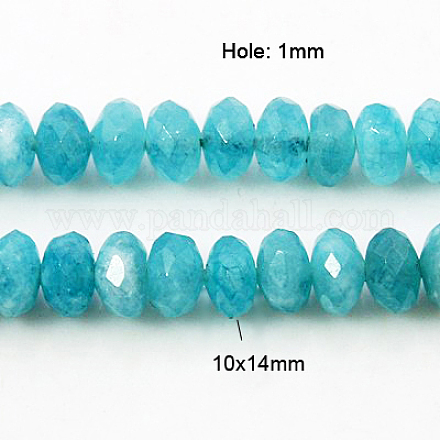Natural White Jade Beads Strands G-G051-FA-10x14mm-1