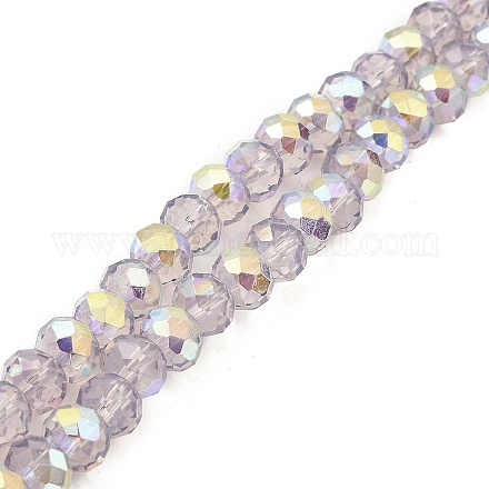 Baking Painted Transparent Glass Beads Strands DGLA-A034-J8mm-B03-1