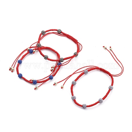 Adjustable Nylon Thread Braided Bead Bracelets BJEW-JB05446-1