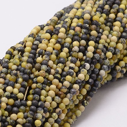 Natürliche gelbe türkisfarbene (Jaspis) Perlenstränge G-N0188-01-2mm-1