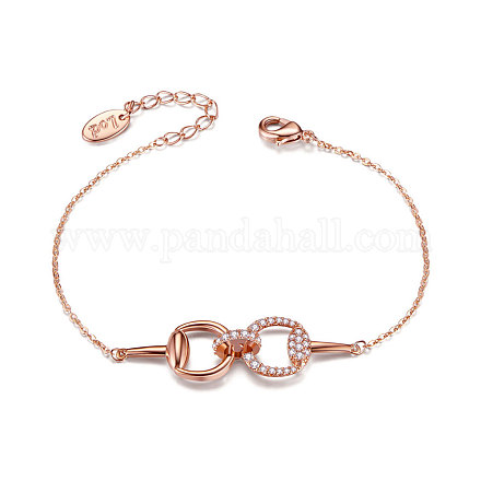 SHEGRACE Alloy Link Bracelet with Macro Pave AAA Zirconia Circles JB431B-1