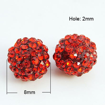 Abalorios de resina de Diamante de imitación RB-A025-8mm-A21-1