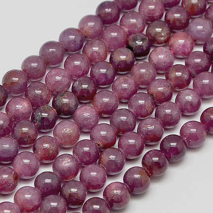 Natürlichen Edelstein Rubin runde Perlen Stränge G-O017-6mm-06-1