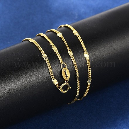 925 овальное витое ожерелье из стерлингового серебра NJEW-H056-01C-G-1