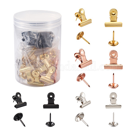 40 комплект 4 цветных железных зажима и булавки для рисования с круглой головкой AJEW-TA0002-01-1