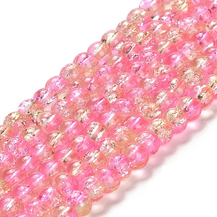 Spray Painted Crackle Glass Beads Strands X-CCG-Q002-4mm-03-1