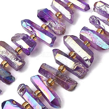 Гальванические природный кристалл кварца бусы пряди G-F800-F17-1