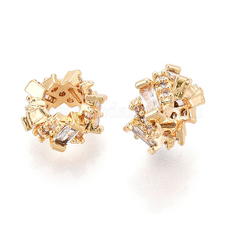 Латунь микропаве прозрачный кубический цирконий европейский бисер KK-N275-08G-1