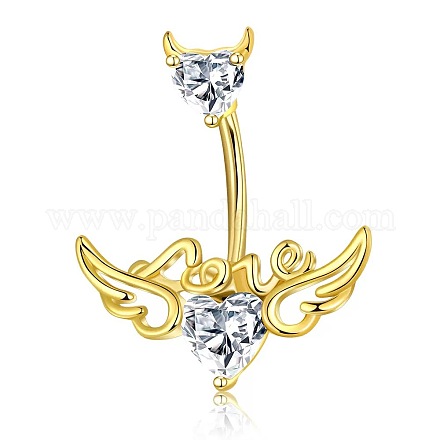 Кольца для живота с изогнутой штангой из нержавеющей стали 304&nbsp;FS-WG6D7D2-08-1