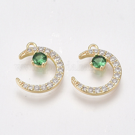 Brass Micro Pave Cubic Zirconia Charms KK-T038-507D-1
