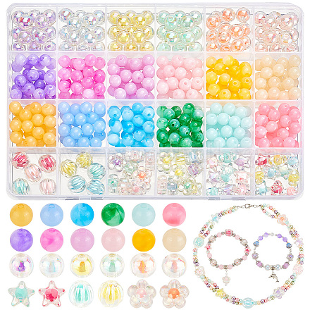 428 шт. 21 вида прозрачных и непрозрачных и имитация желе акриловых бусин DIY-PH0017-88-1