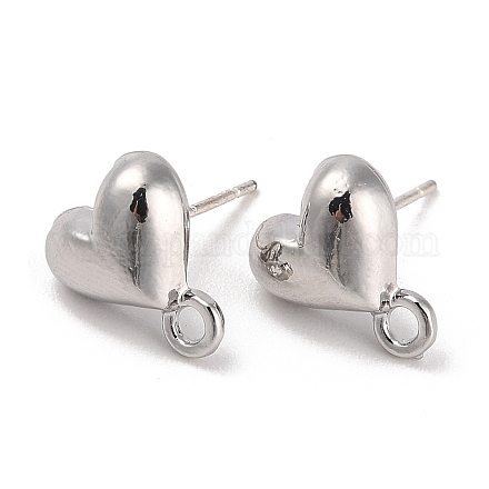 Серьги-гвоздики из серебряного сплава EJEW-H108-01F-S-1