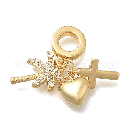 Латунь микропаве прозрачный кубический цирконий европейские подвески с подвесками KK-D431-033F-G-1