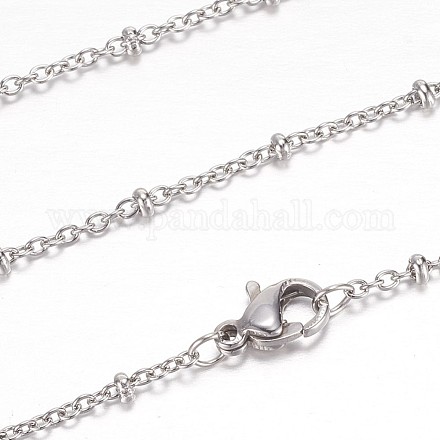 304 Stainless Steel Cable Chain Necklaces STAS-P101-44P-1