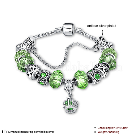 Bracelets en alliage de zinc rhinestone européen BJEW-BB29025-D-1