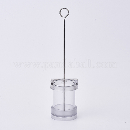 透明なプラスチック製のキャンドル型  金属線で  キャンドル作りツール用  柱の形  透明  コラム：54x70mm AJEW-WH0104-68-1