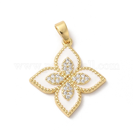 Подвески из латуни с покрытием из прозрачного кубического циркония KK-Z056-34G-01-1