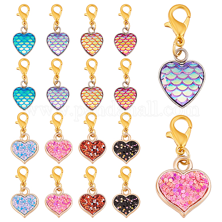 Подвеска из нержавеющей стали 304 и пластика ccb с блестками&nbsp;HJEW-AB00231-1