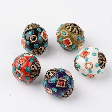 Round Handmade Indonesia Beads IPDL-L002-10-1