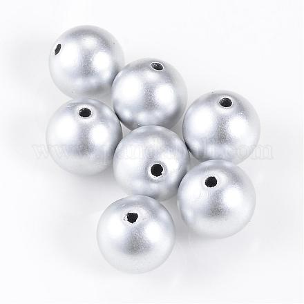 Perles acryliques peintes en aérosol de style mat ACRP-S669-18mm-01-1