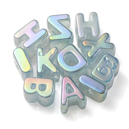 Непрозрачные радужные переливающиеся акриловые бусины OACR-P010-23H-1