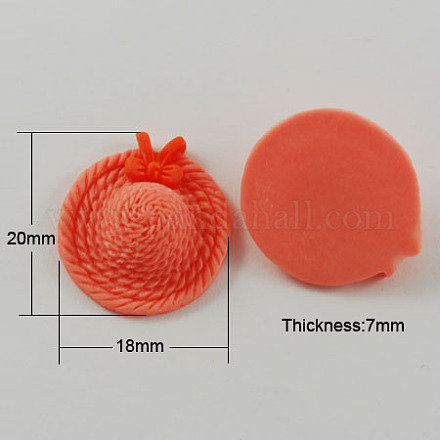 Hat Resin Cabochons CRES-A1277-6-1