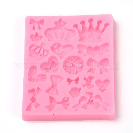 Crown & Bowknot Shape Food Grade Silicone Molds AJEW-E027-10-1