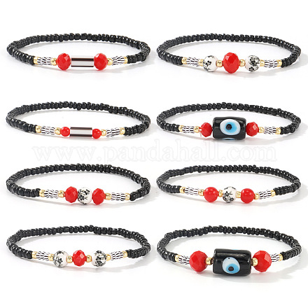 Европейский стиль ручной работы стеклянные бусины и бусины из полимерной глины растягиваются для мужчин и женщин YN3158-10-1