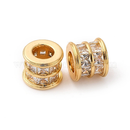 Латунь микропаве прозрачный кубический цирконий европейский бисер KK-F898-12G-1