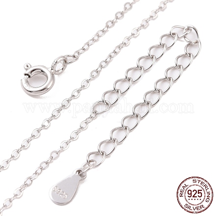 Колье-цепочка из стерлингового серебра с родиевым покрытием и плоским тросом NJEW-A011-01B-P-1