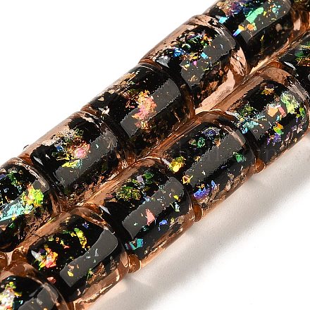 Нити стеклянных бусин из дихроичной фольги ручной работы DICH-U001-09C-1