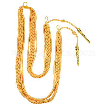 Армейский плечевой шнур из полиэфирного волокна с золотой проволокой AJEW-WH0475-97A-1