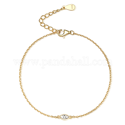 Серебряный браслет s925 с фианитами и звеньями в виде конского глаза AI2382-1