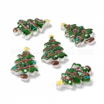 Weihnachtliche Cabochons aus undurchsichtigem Harz CRES-P022-15-1