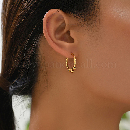 Латунные круглые серьги-кольца для женщин QH7304-1