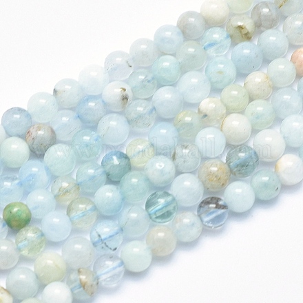 Natürliche Aquamarin Perlen Stränge G-K256-60B-1