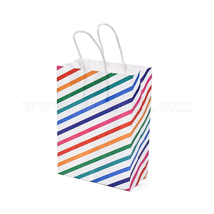 Полосатая бумажная упаковка сумки-шопперы CARB-R001-01B-1