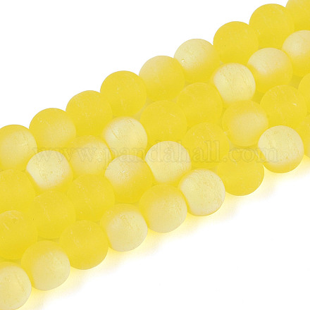 Матовые прозрачные стеклянные бусины GLAA-T032-T6mm-MBB12-1