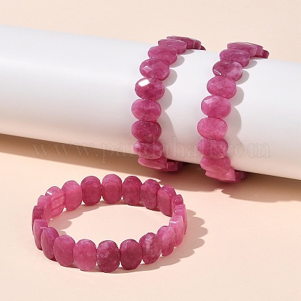 Овальные браслеты из натурального малайзийского нефрита с бусинами G-P589-02A-05-1