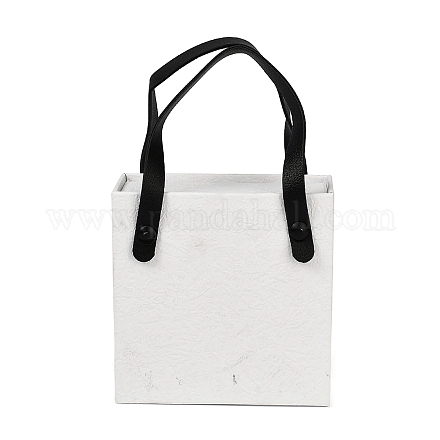 Ящики для украшений из искусственной кожи с квадратной губкой внутри и прямоугольными мешочками для украшений из текстурированной бумаги ABAG-B009-02B-1