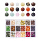 450Pcs 18 Colors Natural & Synthetic Gemstone Beads, Round, 5.5~6.5mm, Hole: 0.8~1mm, 25pcs/color