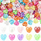 200Pcs 10 Colors Transparent Resin Beads, Heart, Mixed Color, 11.5x11.5x6.5mm, Hole: 1.6mm, 20pcs/color