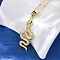 Brass Micro Pave Clear Cubic Zirconia Snake Pendant Necklaces, Real 18K Gold Plated, 17.48 inch(44.4cm), Pendant: 31x14mm