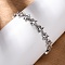 Brass Micro Pave Clear Cubic Zirconia Link Bracelets for Women, Star, Cadmium Free & Lead Free, Rack Plating, Long-Lasting Plated, Platinum, 6-1/8 inch(15.7cm)