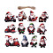 24Pcs Christmas UV Single Face Printed Wood Pendant Decorations, Santa Claus, Jute Rope Hanging Decorations, Laser Cut Wood Shapes, Mixed Color, 62~80x47~71x2mm, Hole: 2.5mm
