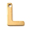 304 Stainless Steel Charms, Letter Charms, Ion Plating(IP), Real 18K Gold Plated, Letter L, 11x8x0.8mm, Hole: 1.2mm
