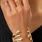 Alloy Cuff Bangles & Rings Sets, Coral Shape, Golden, Inner Diameter: 60mm