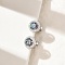 925 Sterling Silver Micro Pave Clear Cubic Zirconia Stud Earrings, with Moissanite Rhinestone, Flat Round, Platinum, 8.5mm