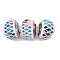 Electroplate Glass Beads, Rondelle with Rhombus Pattern, Faceted, Colorful, 7~8x5.5~6mm, Hole: 1~1.2mm